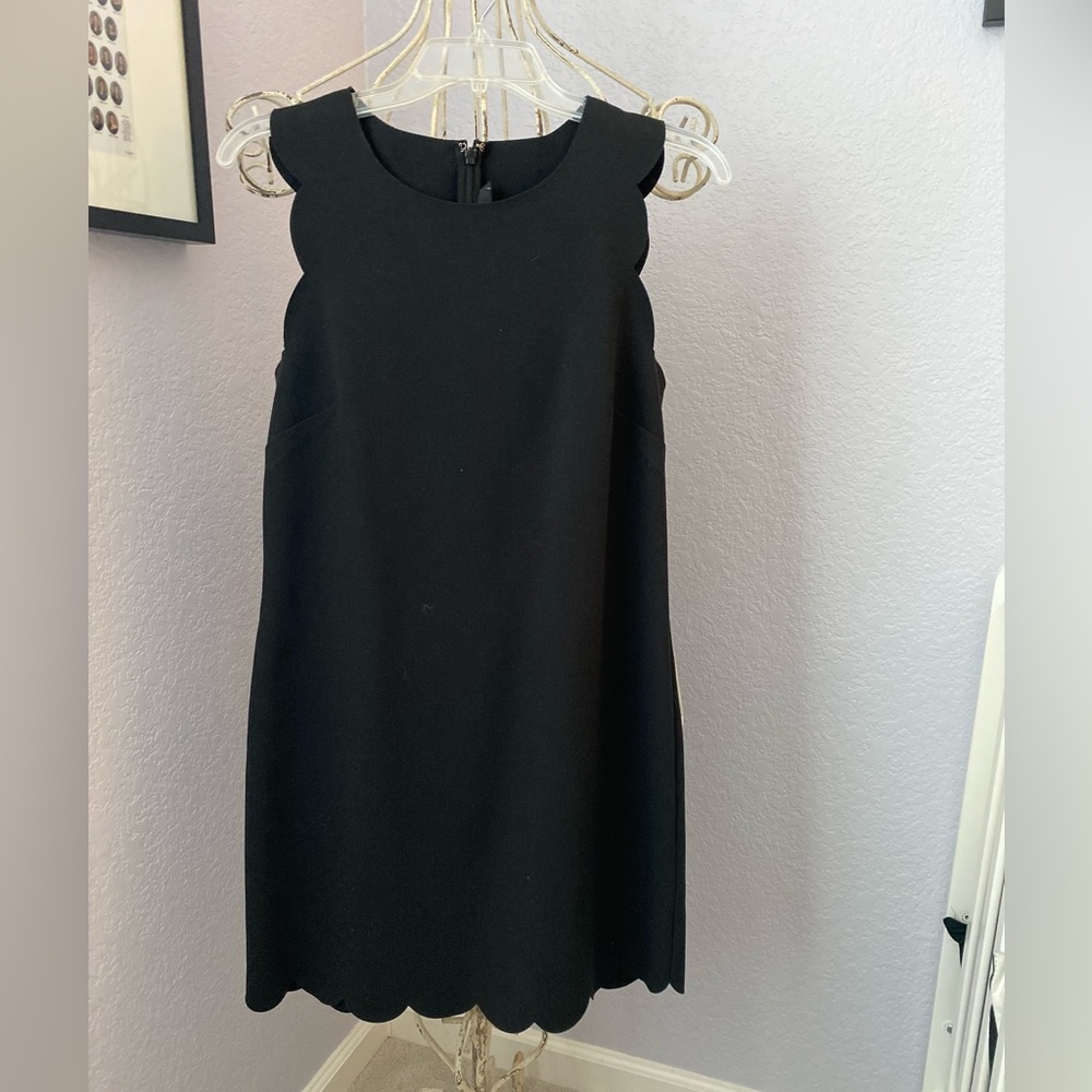 J.Crew scallop shift dress in black